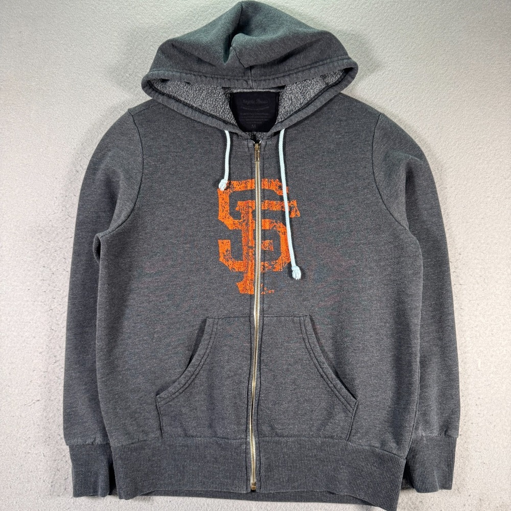 San Francisco Giants‎ Hoodie Sweatshirt Adult Medium Gray Majestic Threads MLB